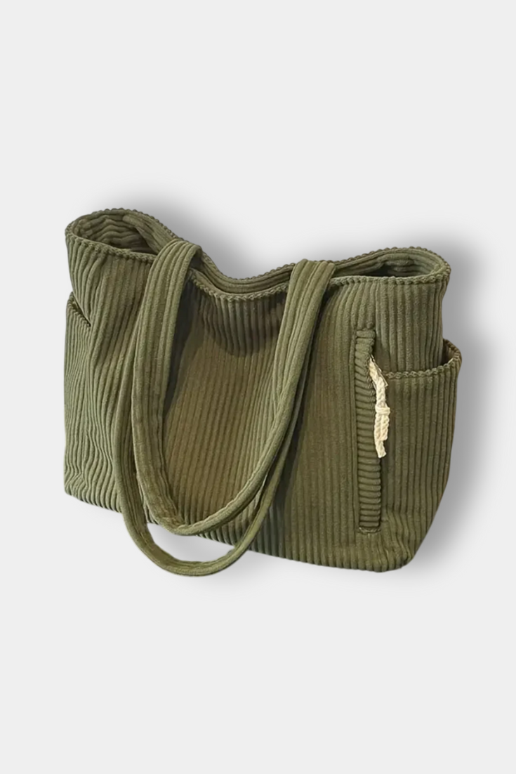 Tilda - Bolso tote de pana con bolsillos exteriores