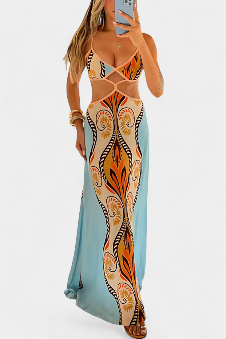 Sirena - Vestido maxi étnico de playa