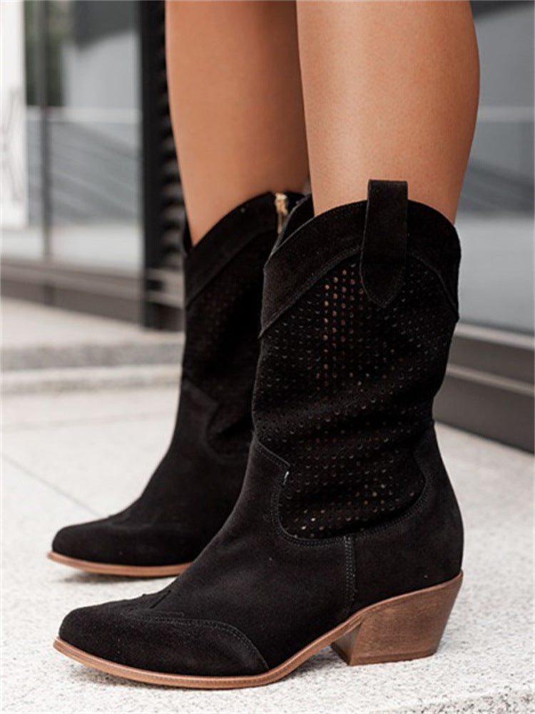 Sierra - Botas vaqueras piel perforada