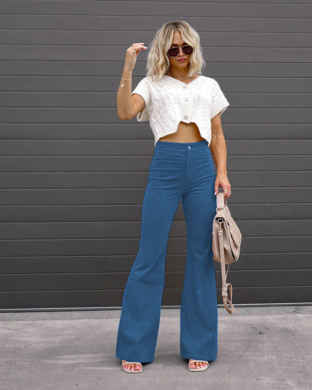 Valeria - Pantalón de campana estilo retro
