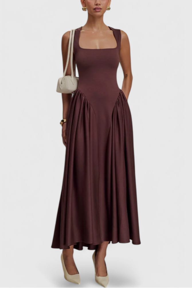 Verona - Vestido midi drapeado