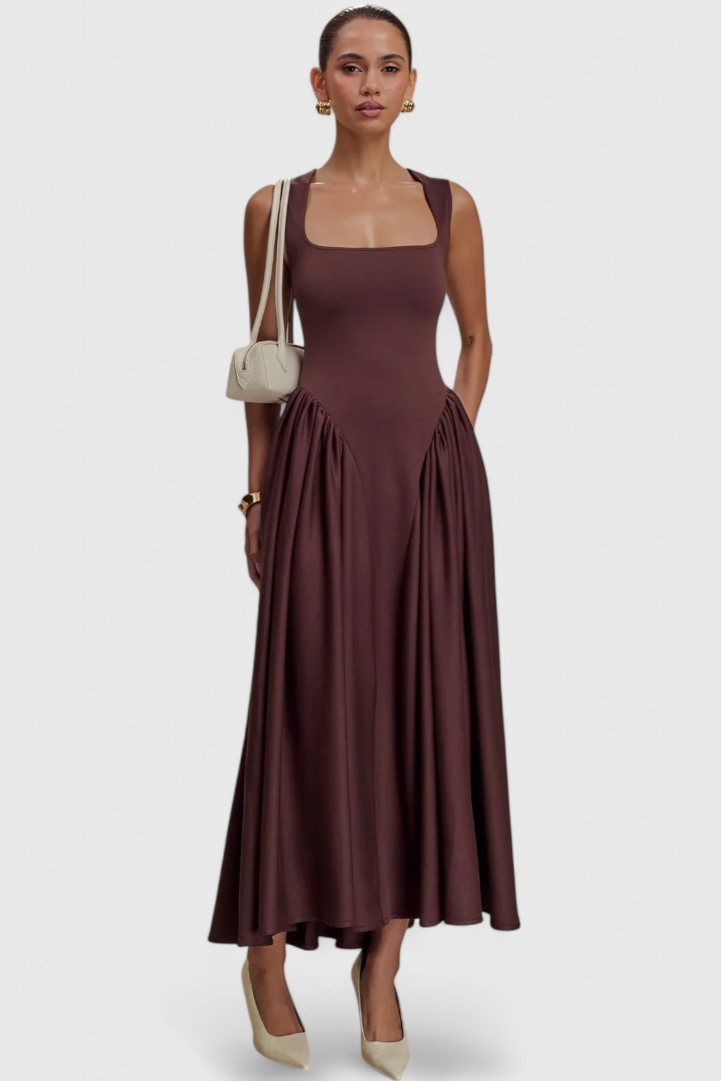 Verona - Vestido midi drapeado