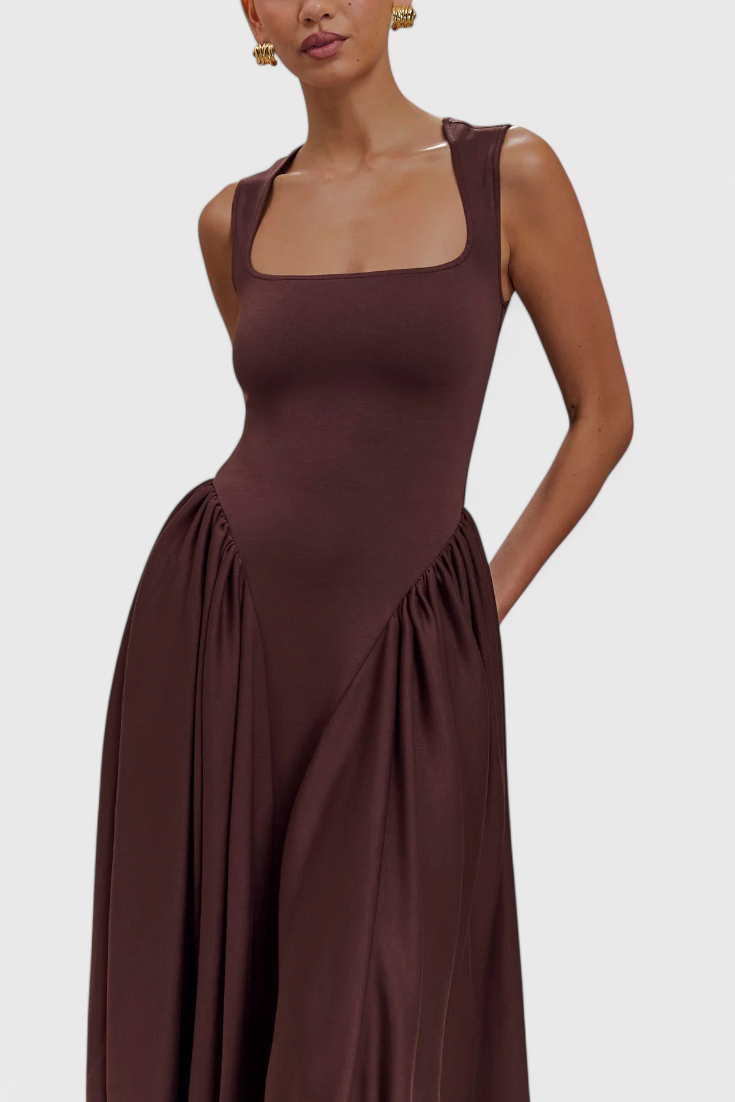 Verona - Vestido midi drapeado