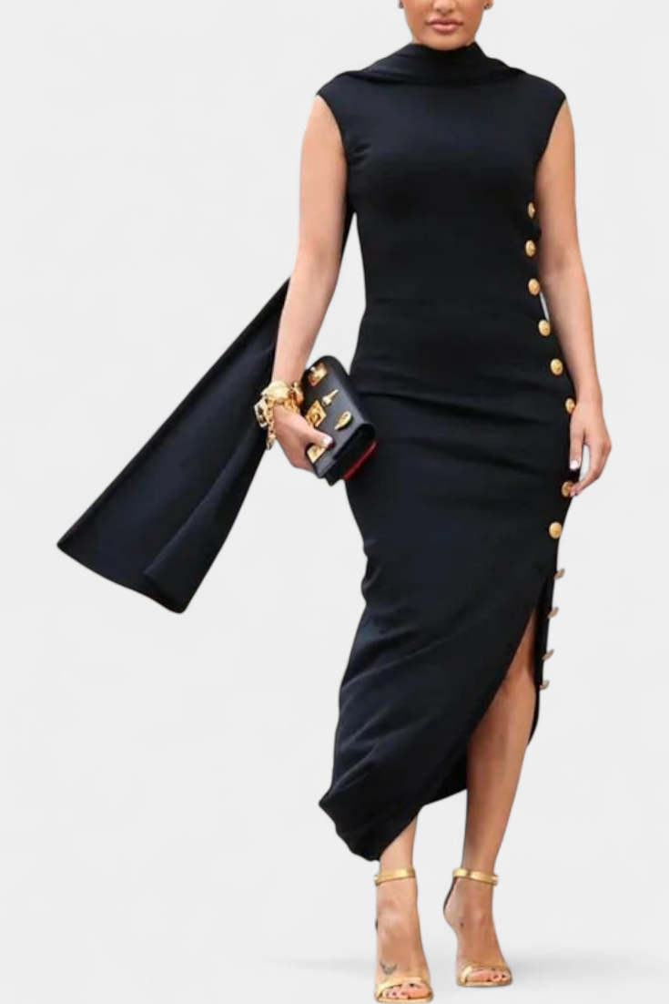 Aphrodite - Vestido maxi elegante con botones