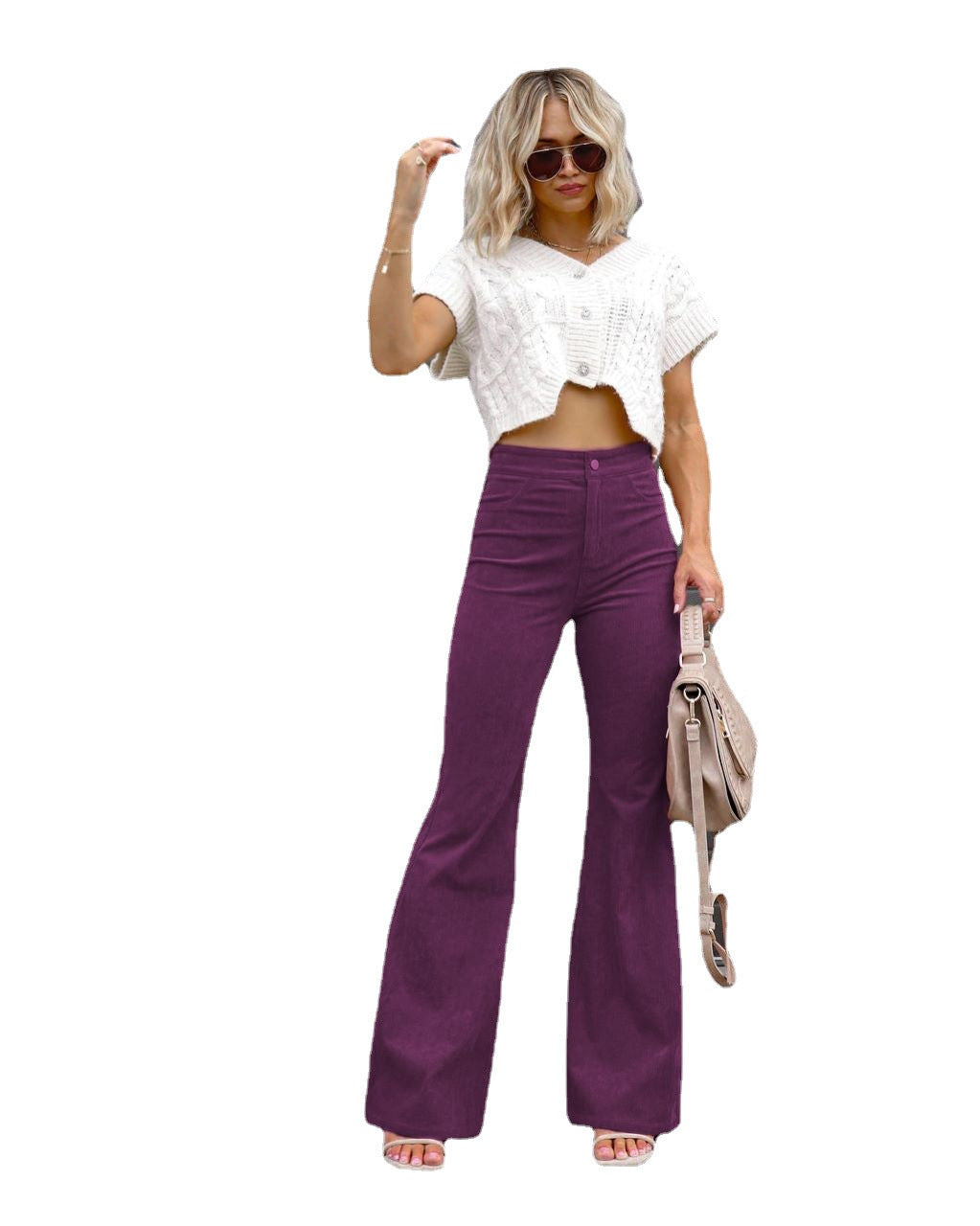Valeria - Pantalón de campana estilo retro