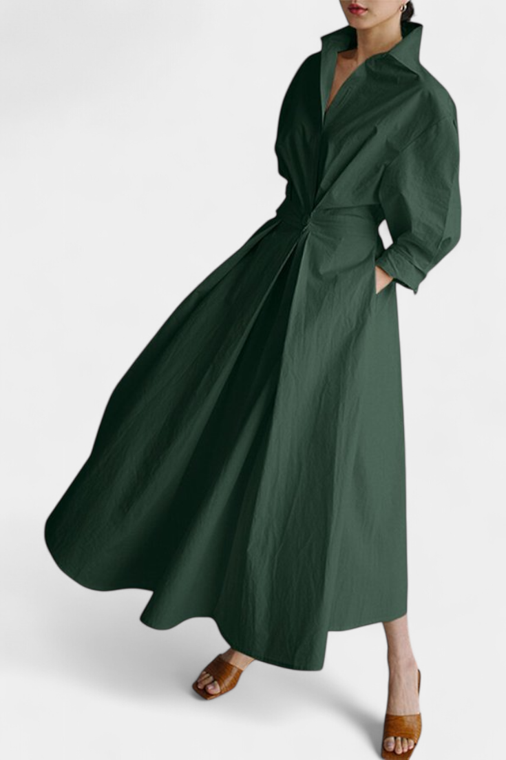 Miriam - Vestido camisero drapeado