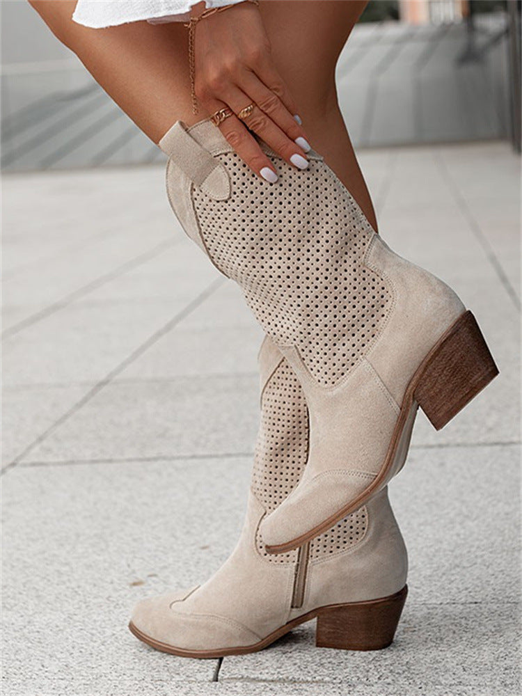 Sierra - Botas vaqueras piel perforada