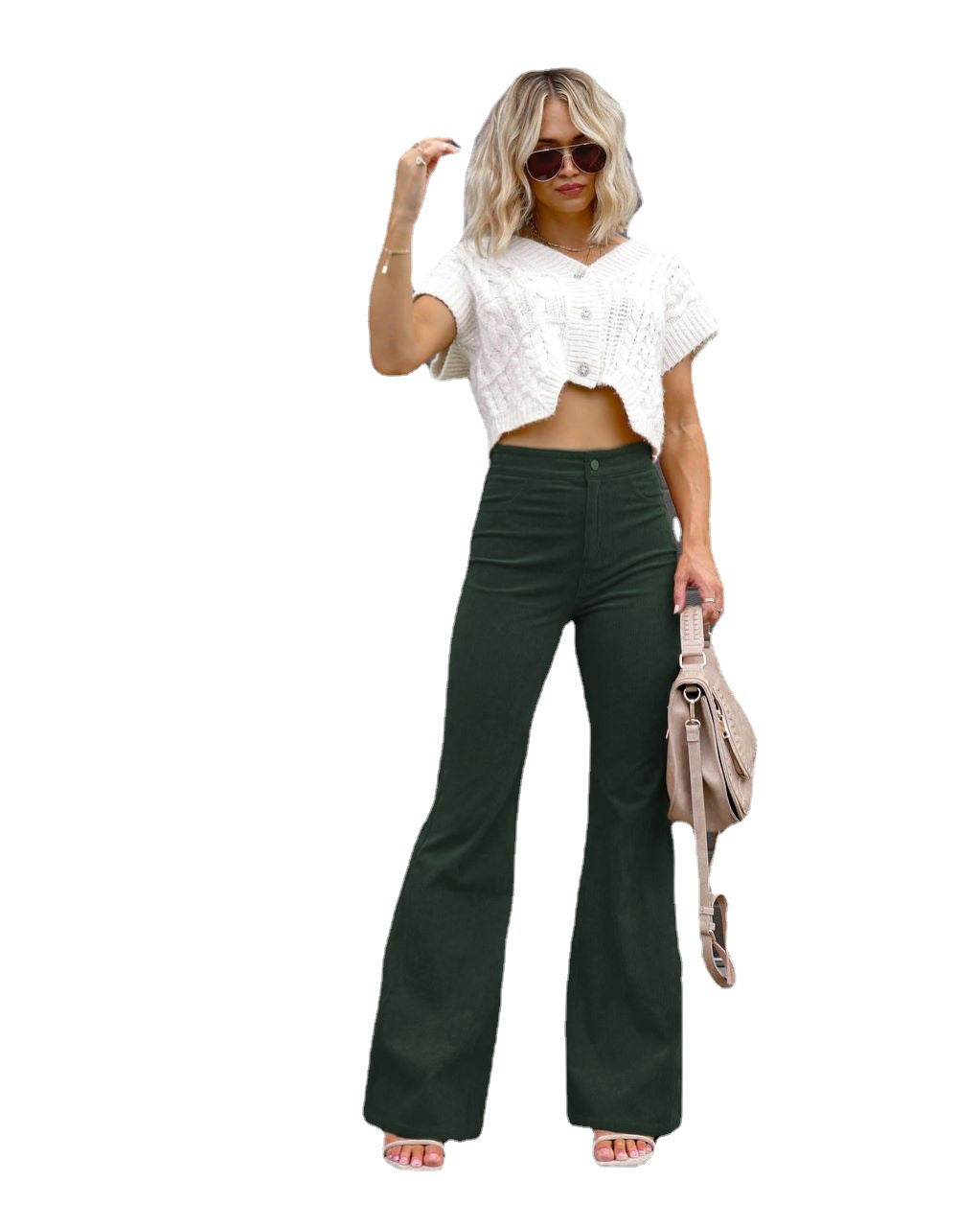 Valeria - Pantalón de campana estilo retro