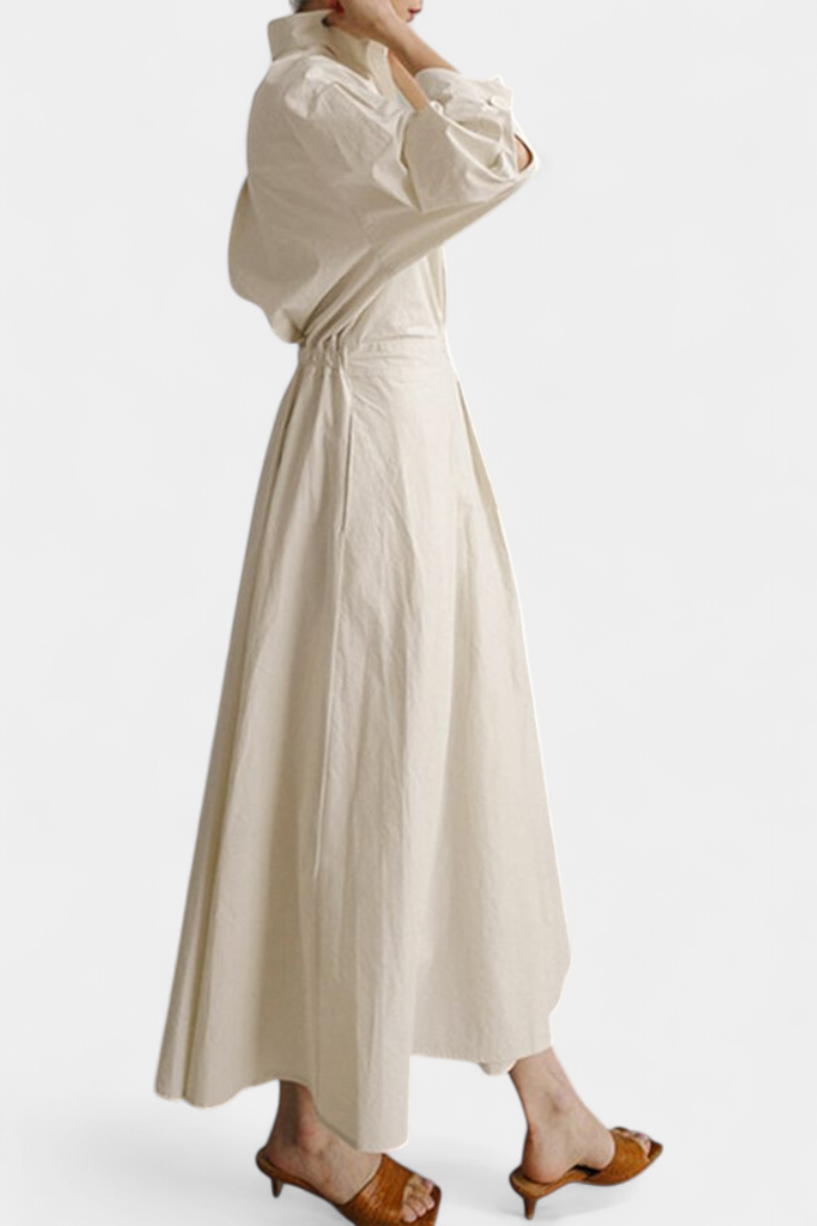 Miriam - Vestido camisero drapeado