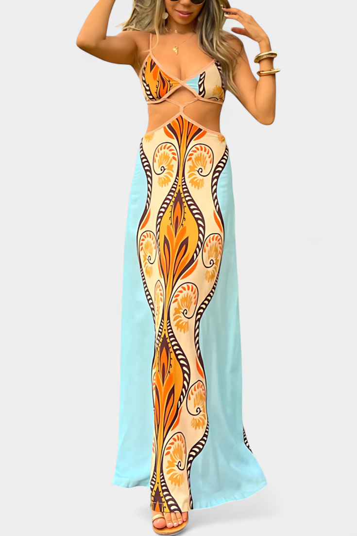 Sirena - Vestido maxi étnico de playa