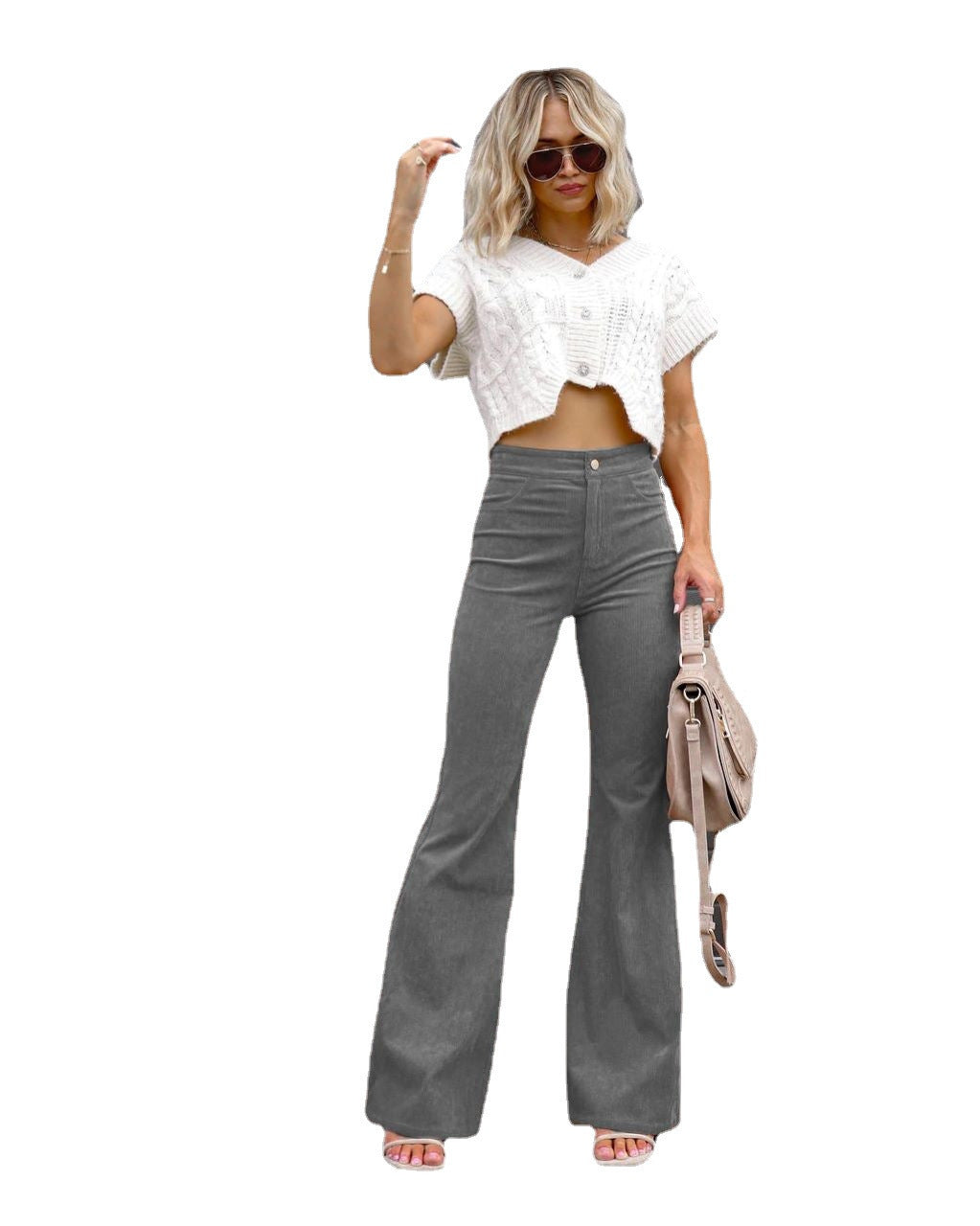 Valeria - Pantalón de campana estilo retro