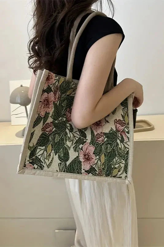 Taila - Bolso de yute con estampado floral