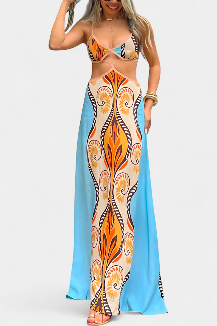 Sirena - Vestido maxi étnico de playa