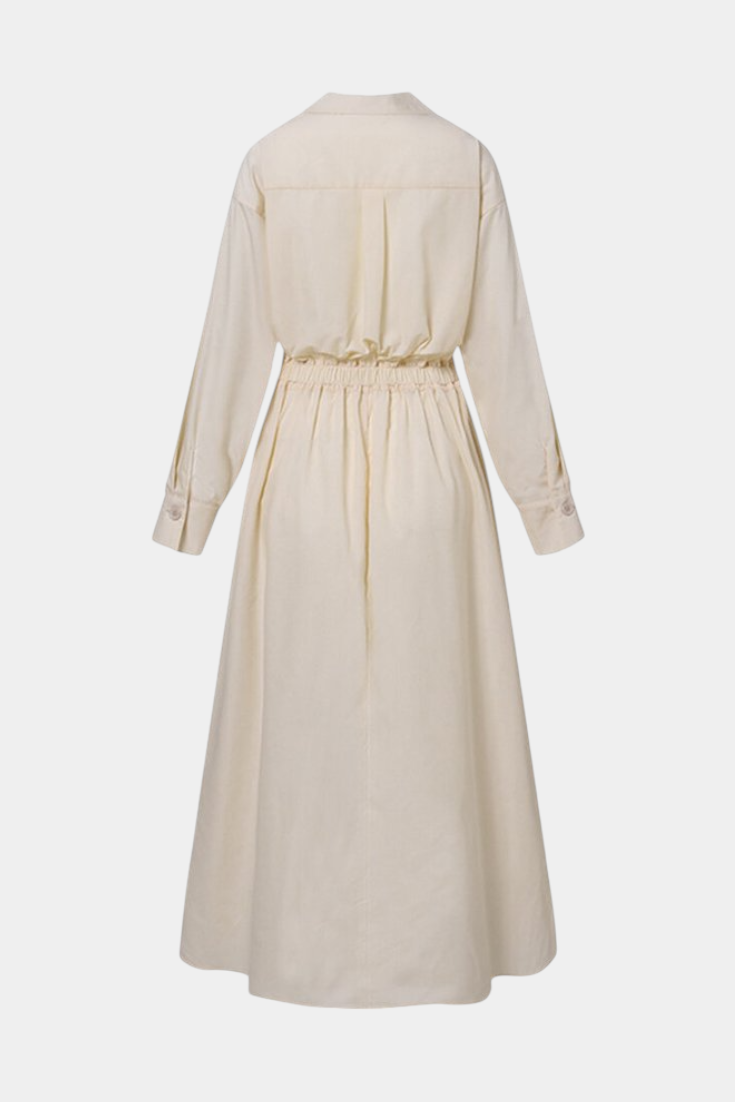 Miriam - Vestido camisero drapeado
