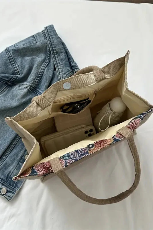 Taila - Bolso de yute con estampado floral