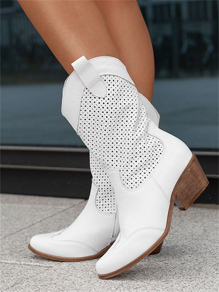 Sierra - Botas vaqueras piel perforada