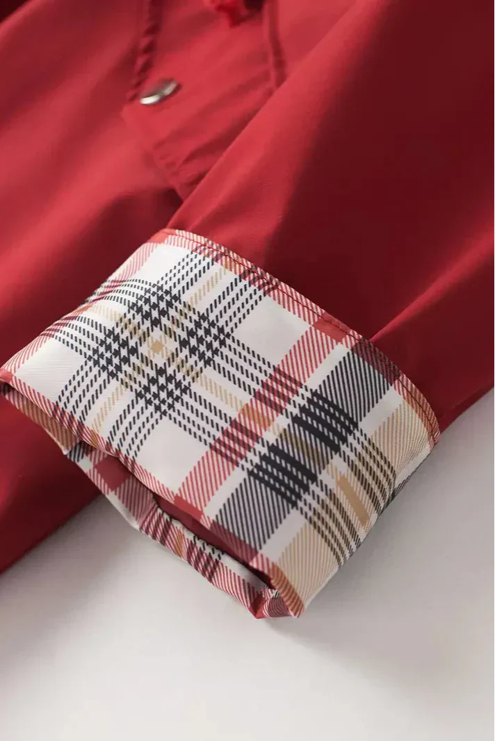 Doemi - Chubasquero impermeable con forro de tartán