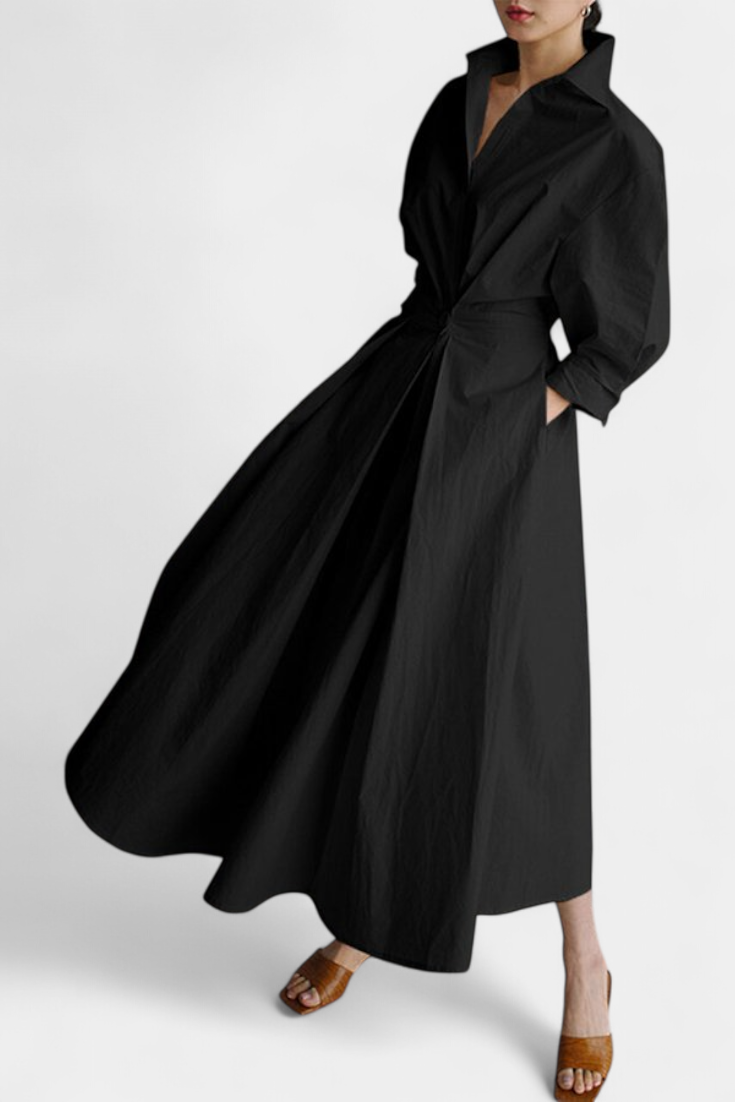 Miriam - Vestido camisero drapeado