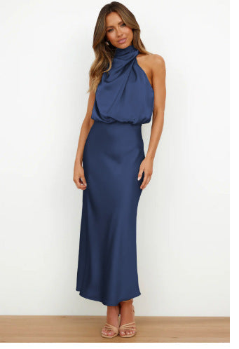 Isadora - Vestido midi satén drapeado