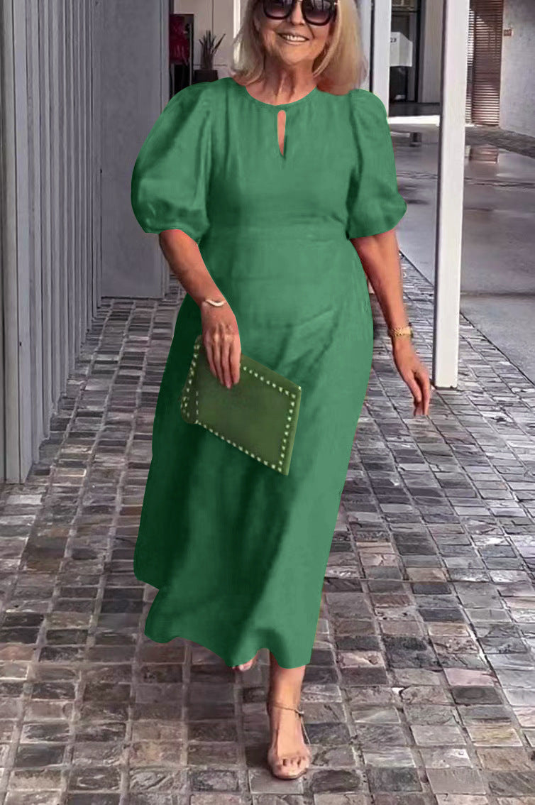 Connie - Vestido midi con mangas abullonadas