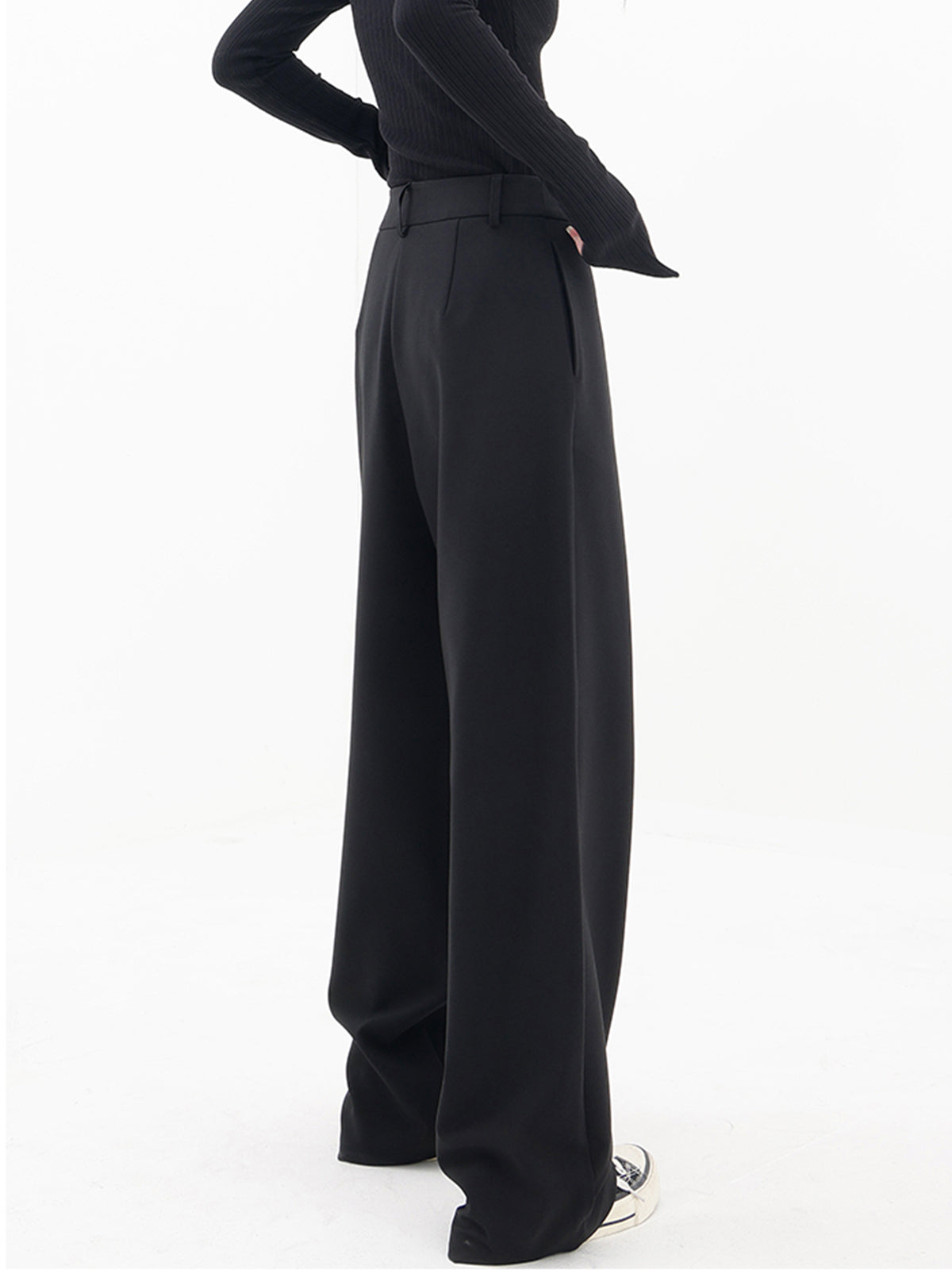 Aurora - Pantalón mujer asimétrico | negro, marrón claro y gris