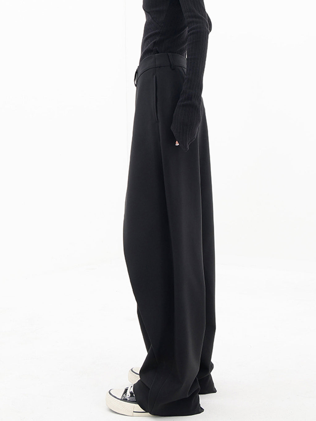 Aurora - Pantalón mujer asimétrico | negro, marrón claro y gris