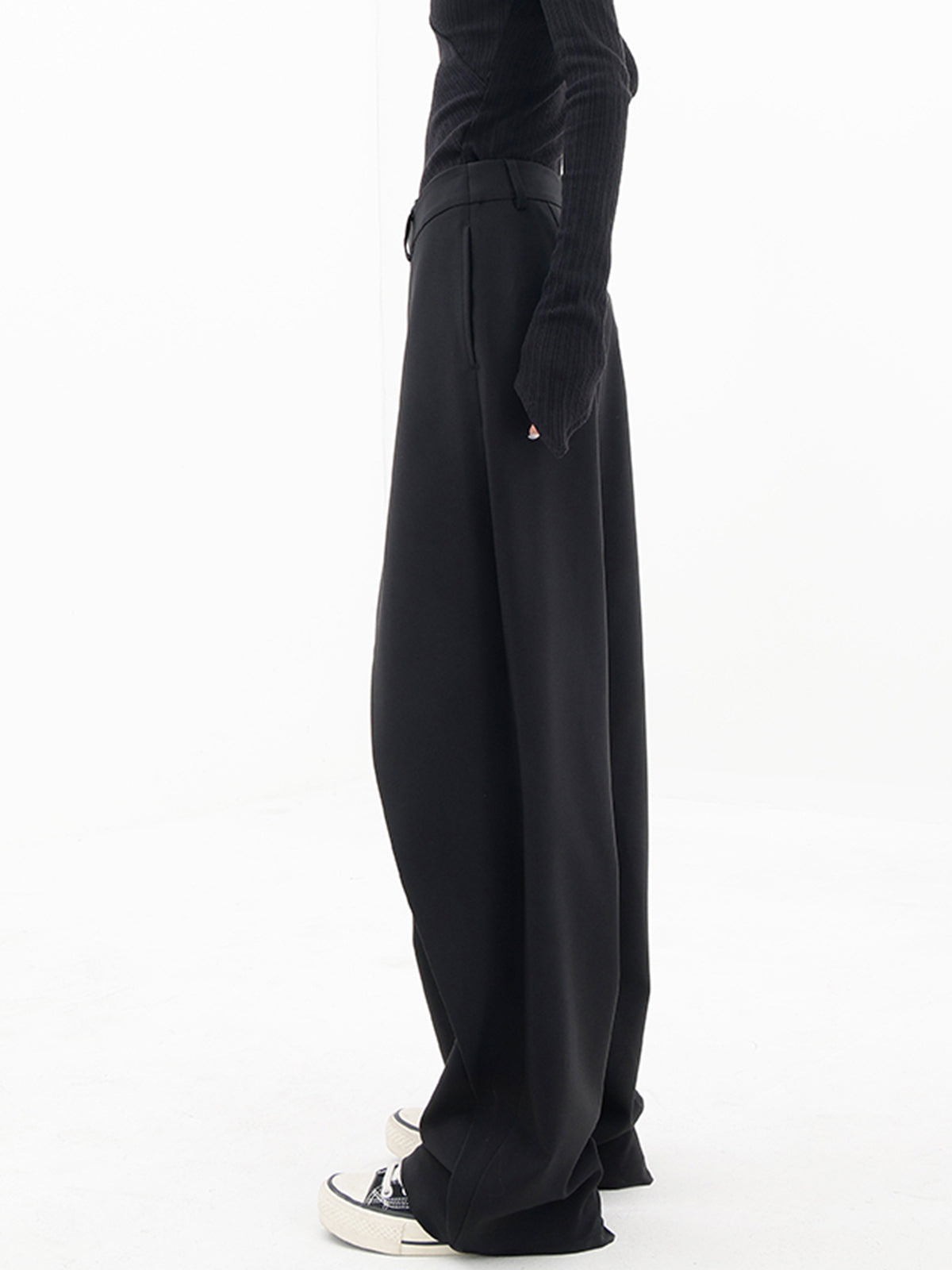 Aurora - Pantalón mujer asimétrico | negro, marrón claro y gris