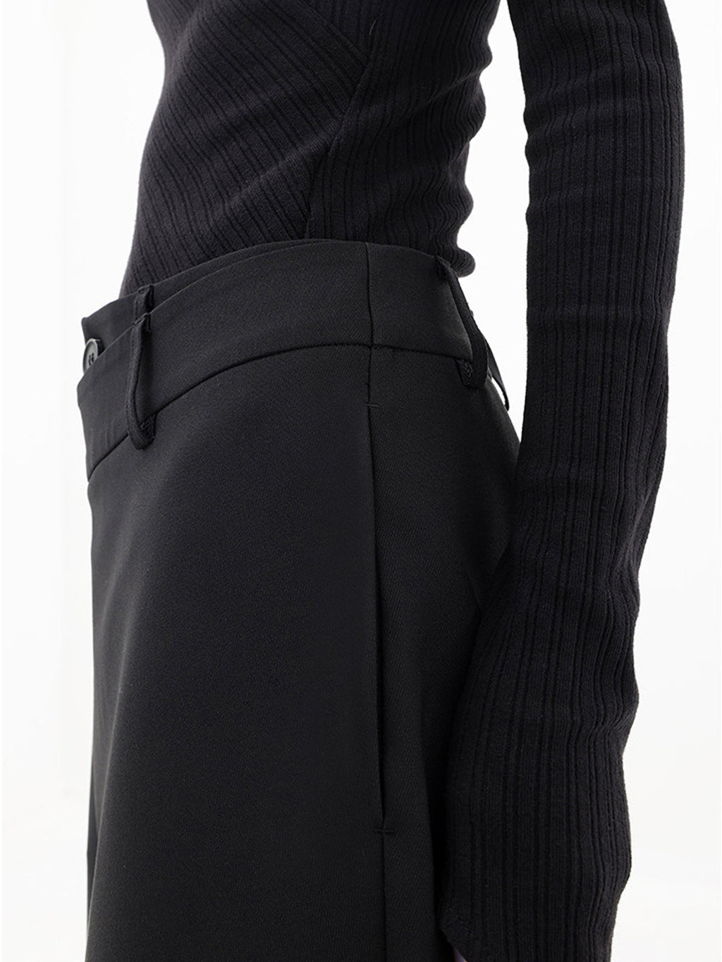 Aurora - Pantalón mujer asimétrico | negro, marrón claro y gris