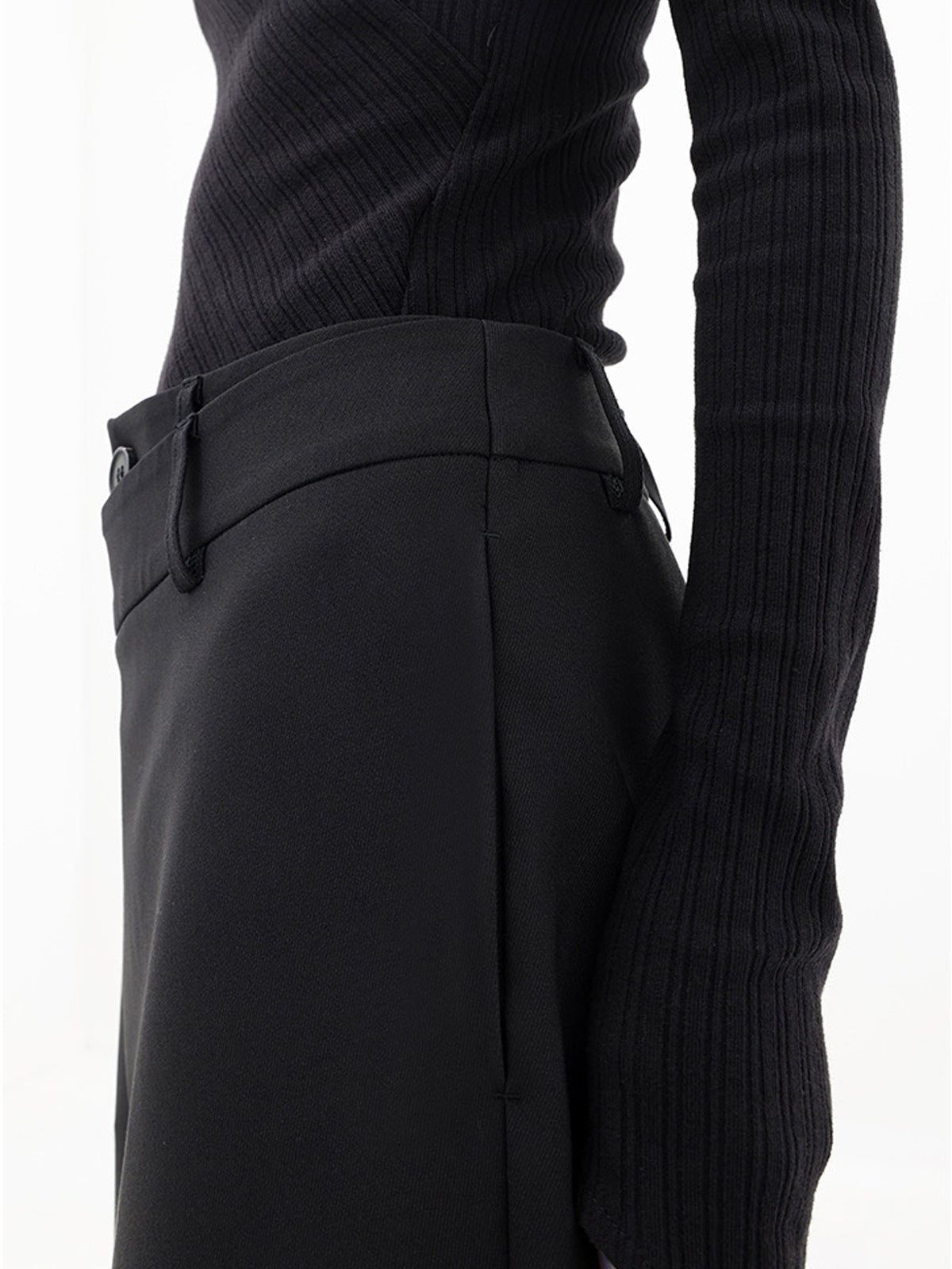 Aurora - Pantalón mujer asimétrico | negro, marrón claro y gris