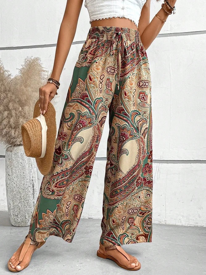 Amaya - Pantalón ancho paisley bohemio