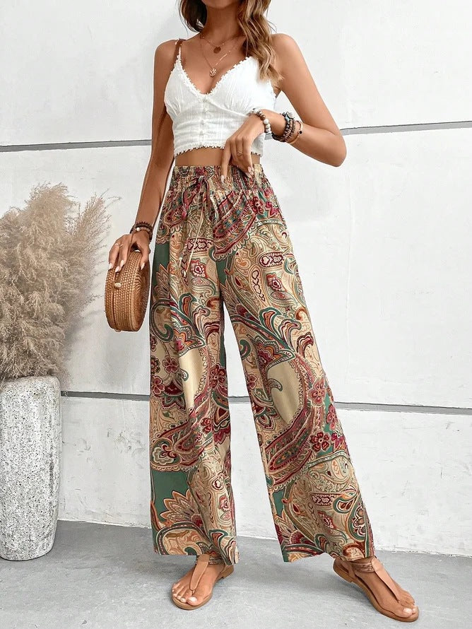Amaya - Pantalón ancho paisley bohemio