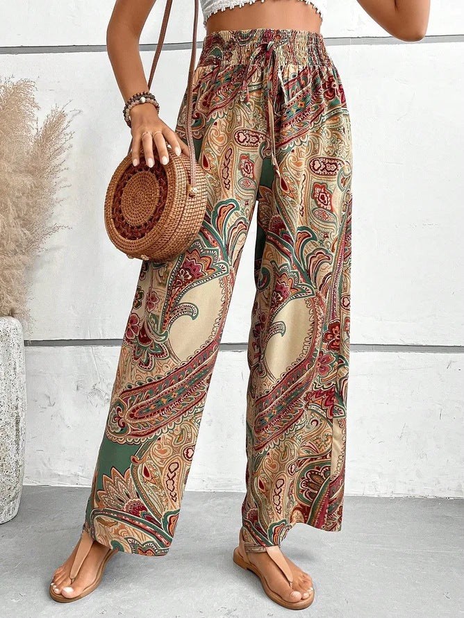 Amaya - Pantalón ancho paisley bohemio