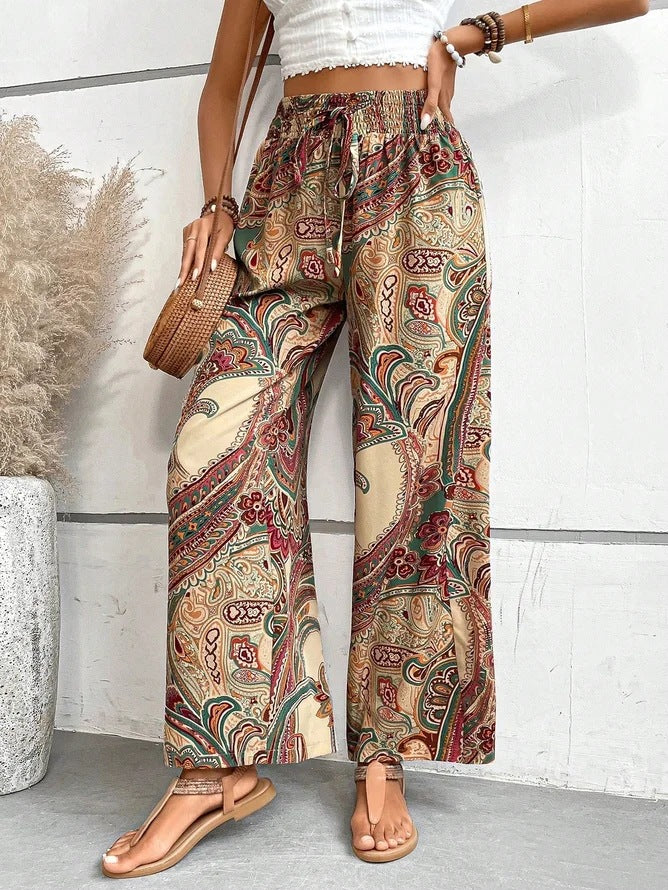 Amaya - Pantalón ancho paisley bohemio