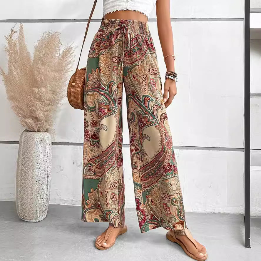 Amaya - Pantalón ancho paisley bohemio