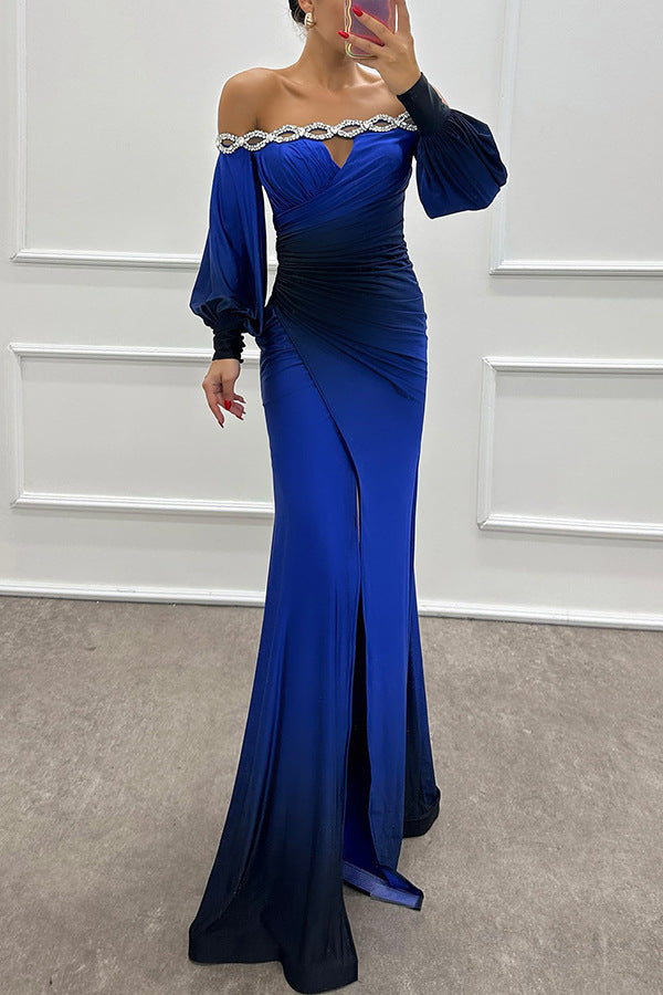 Julitta - Vestido de noche ombre con estrás