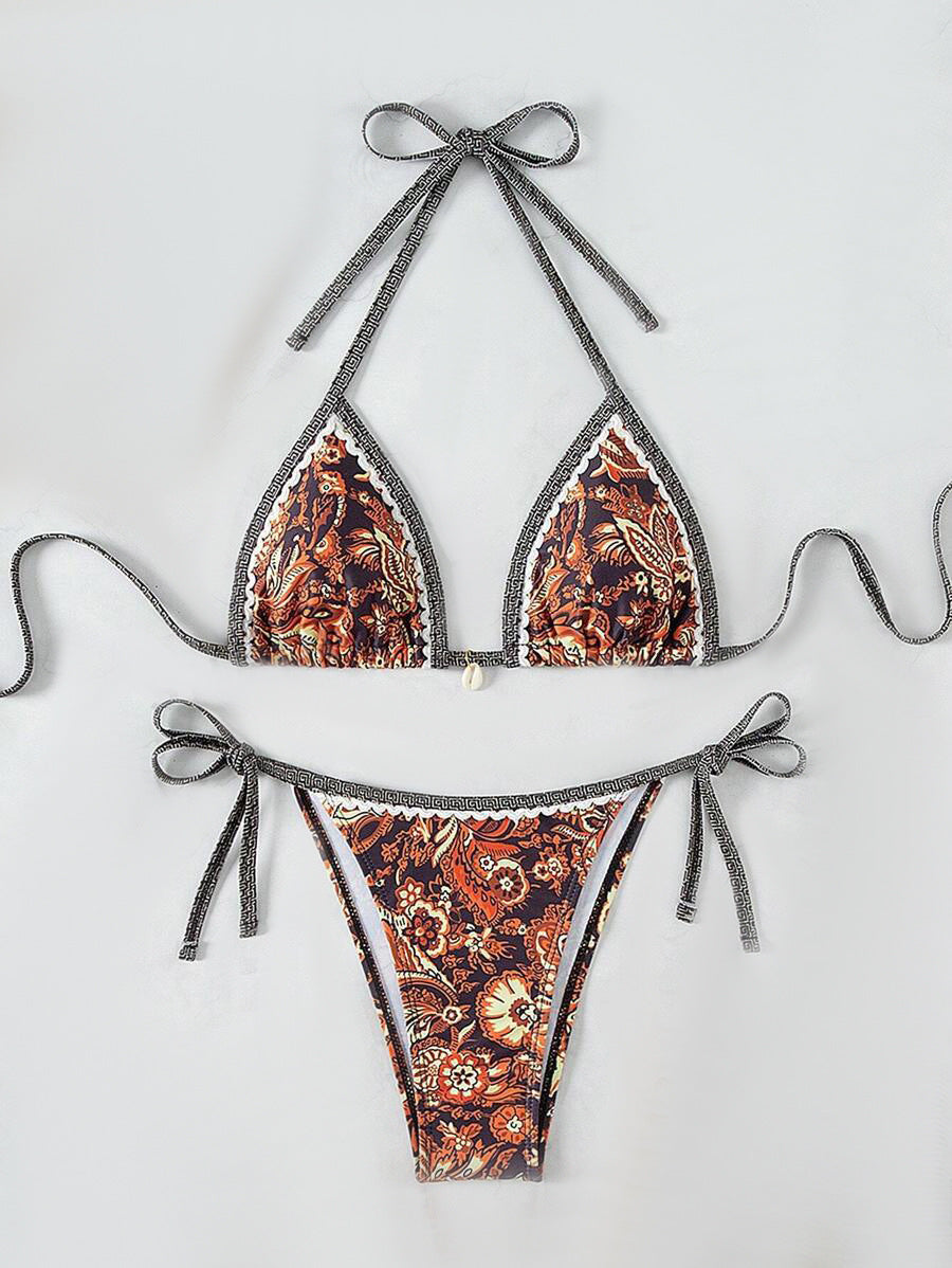 Bali Dreams - Bikini estampado tropical de amanecer