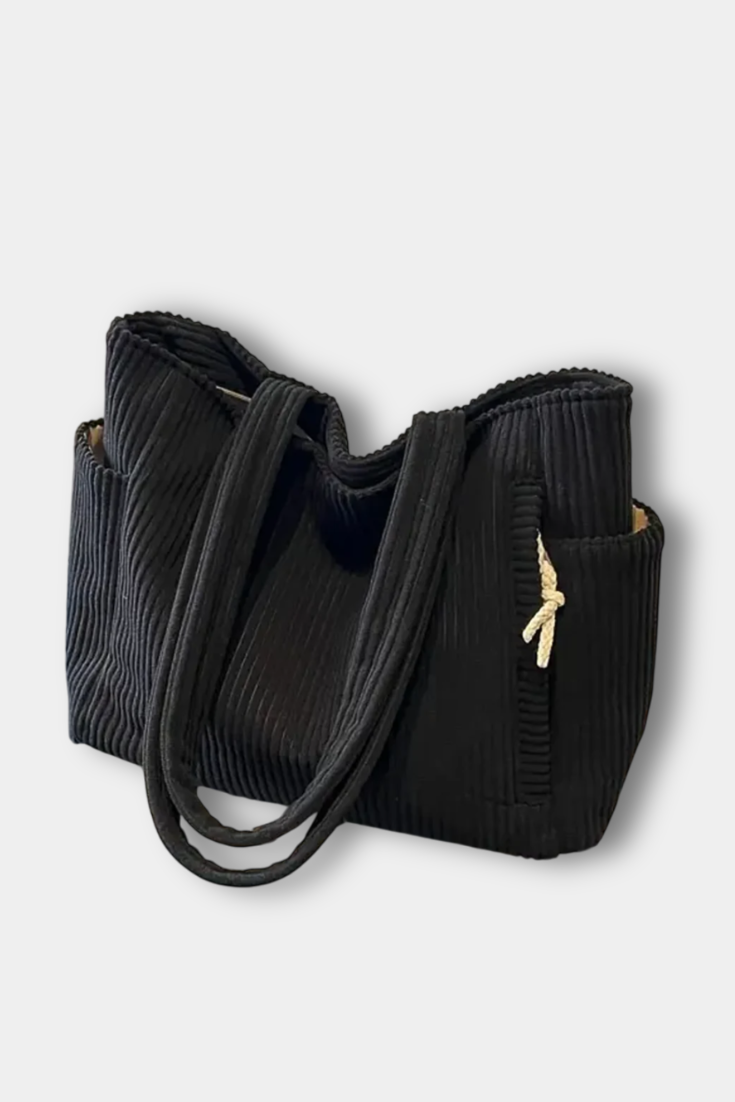 Tilda - Bolso tote de pana con bolsillos exteriores