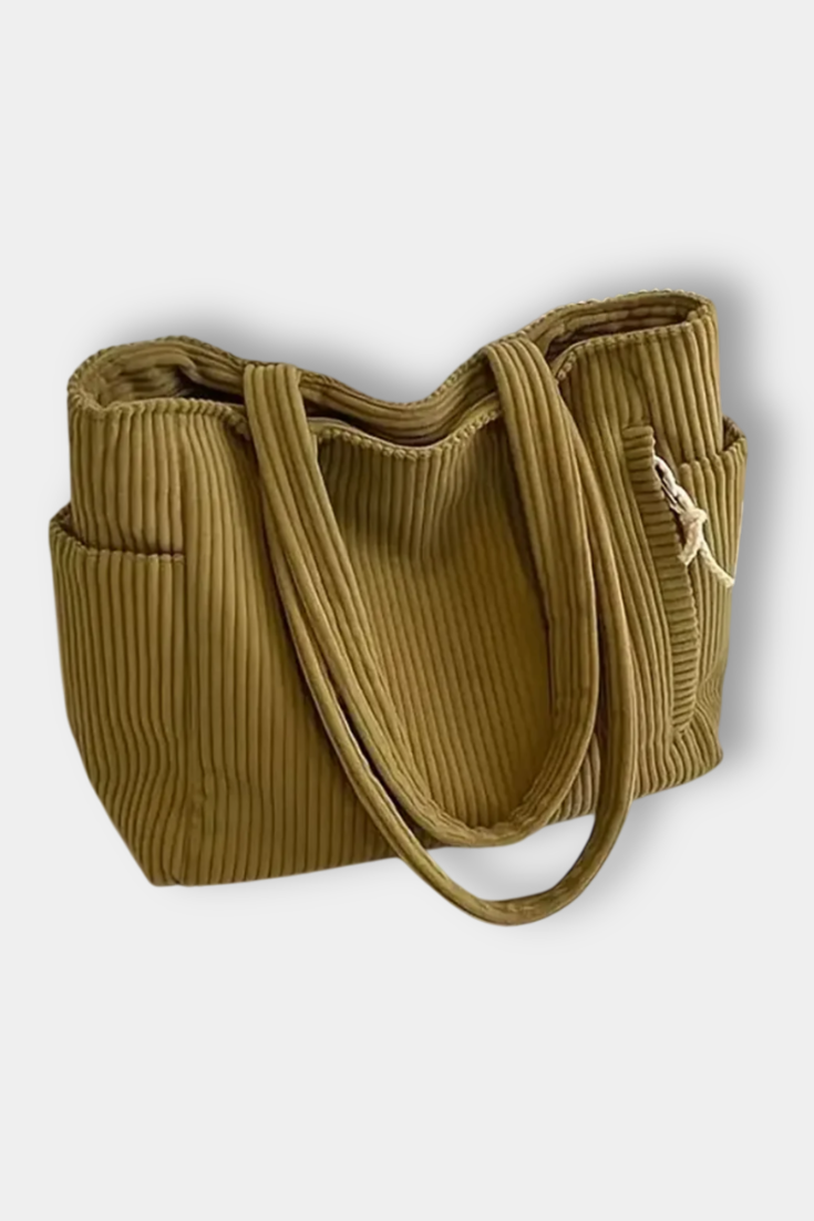 Tilda - Bolso tote de pana con bolsillos exteriores