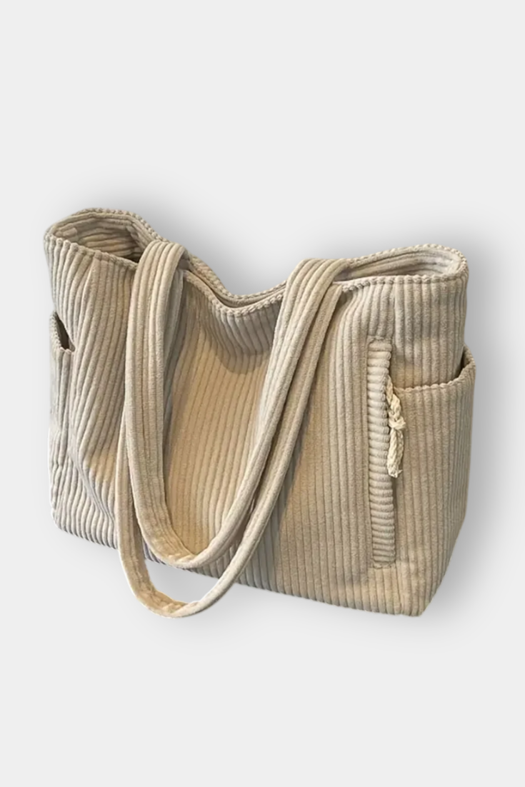 Tilda - Bolso tote de pana con bolsillos exteriores