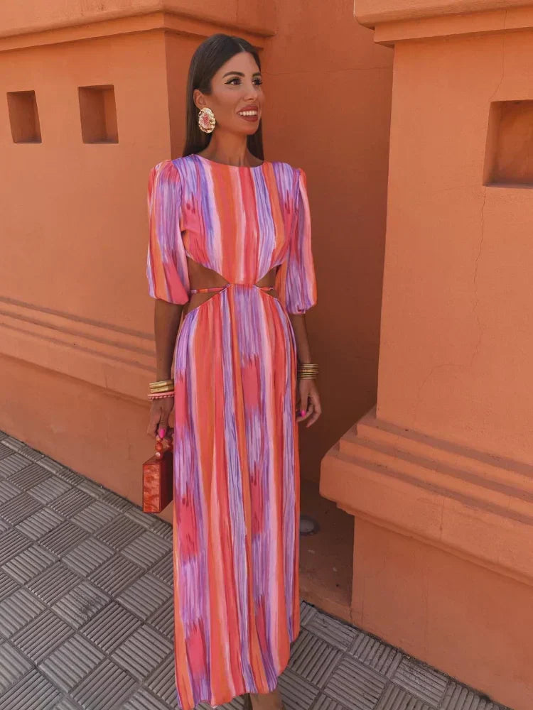 Paloma - Vestido maxi rayas de verano