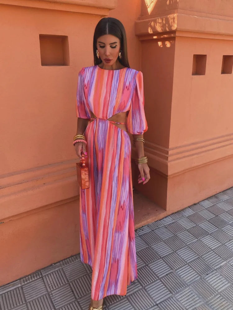 Paloma - Vestido maxi rayas de verano