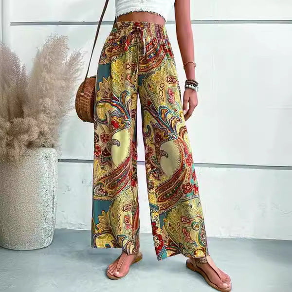 Amaya - Pantalón ancho paisley bohemio