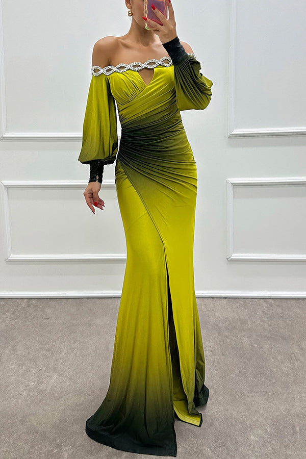 Julitta - Vestido de noche ombre con estrás