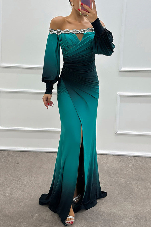 Julitta - Vestido de noche ombre con estrás