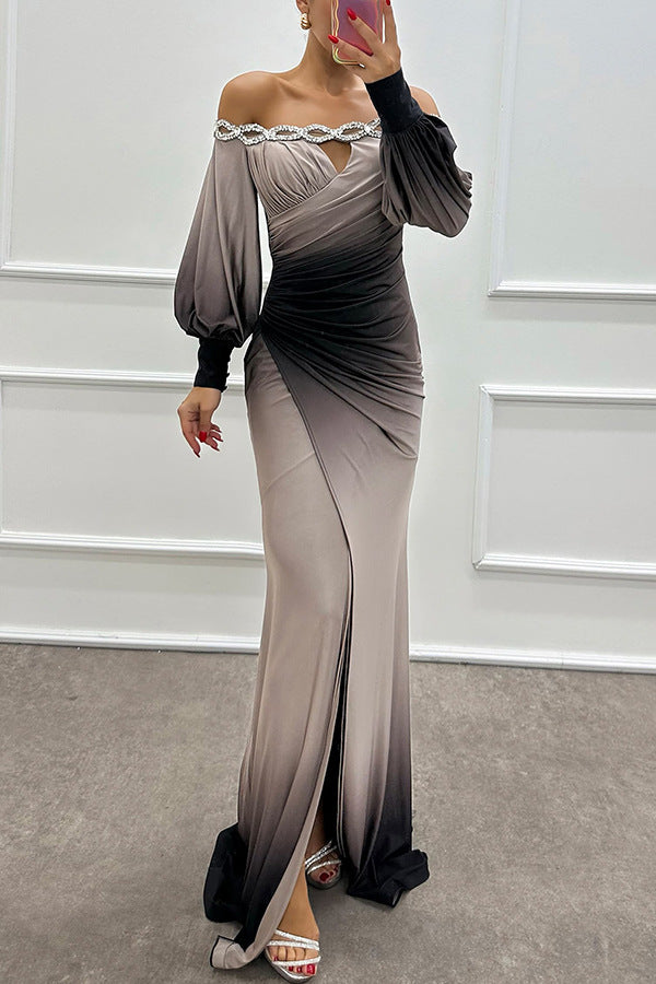 Julitta - Vestido de noche ombre con estrás