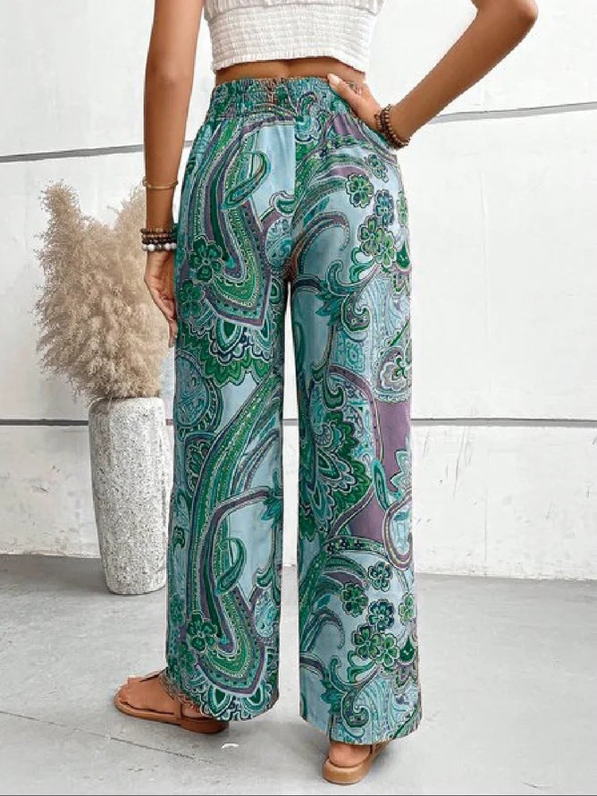Amaya - Pantalón ancho paisley bohemio