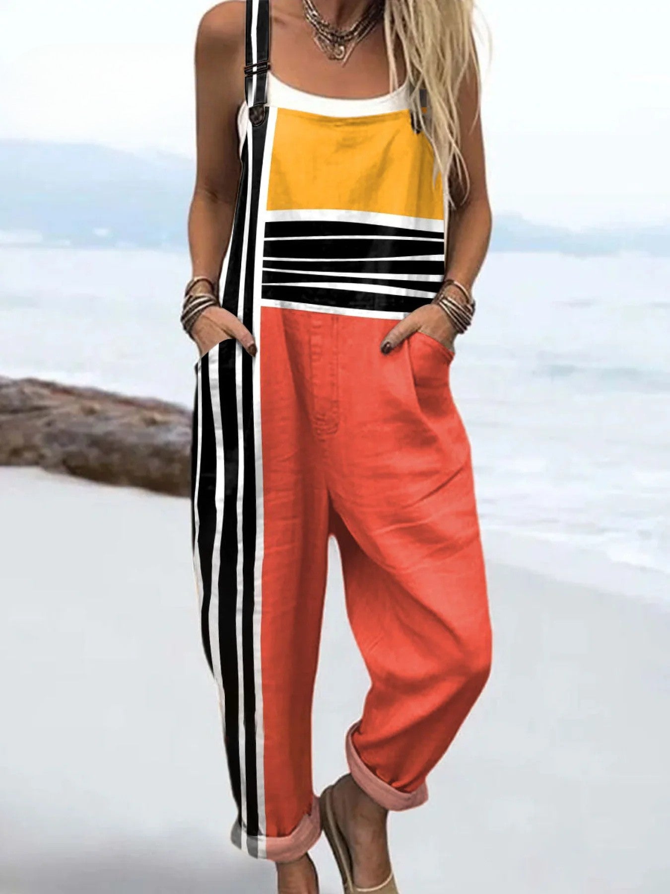 Serafina - Jumpsuit bloques y rayas