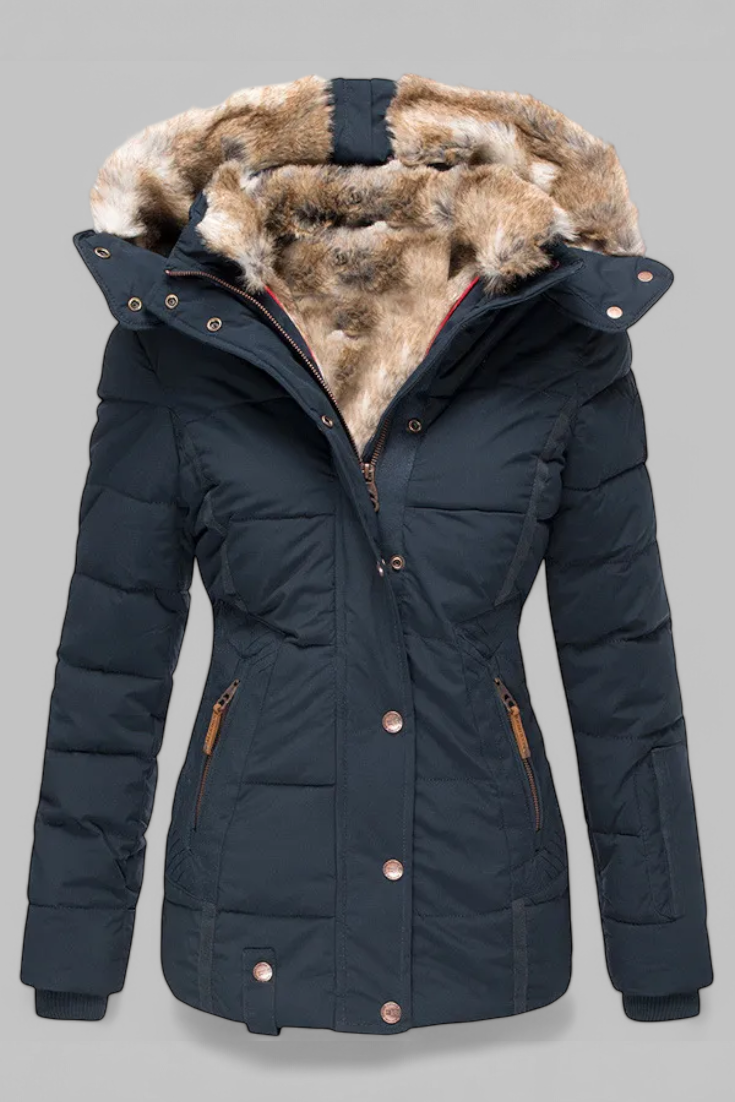 Evelyn - Chaqueta puffer con forro y pelo sintético
