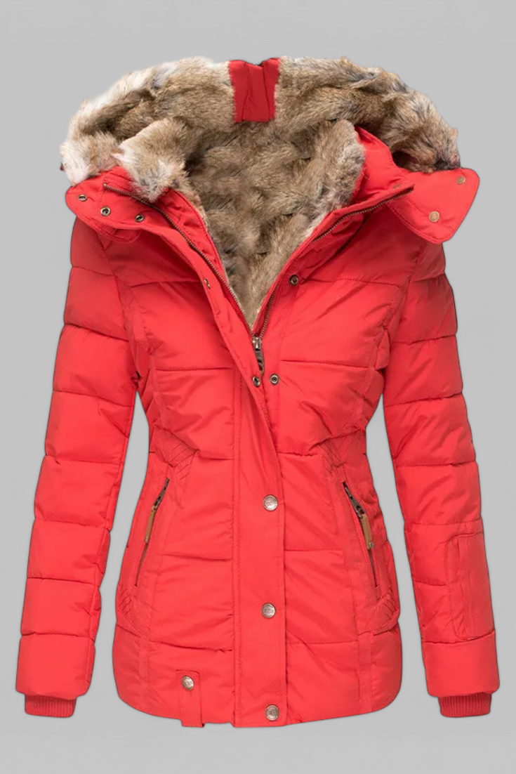 Evelyn - Chaqueta puffer con forro y pelo sintético