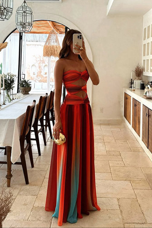 Maisie - Vestido maxi ombré bohemio